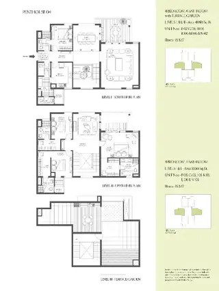 Emaar MGF The Palm Drive 4 BHK penthouse plan 1 of 4, 4,050 sq ft home