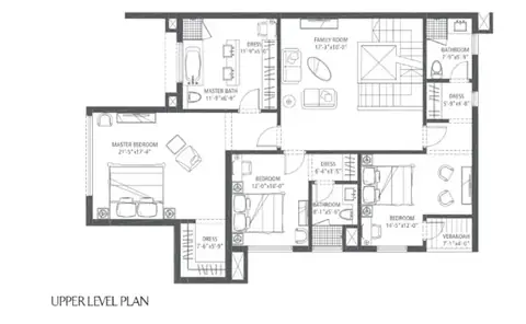 Emaar MGF The Palm Drive 4 BHK penthouse plan 2 of 4, 4,000 sq ft home