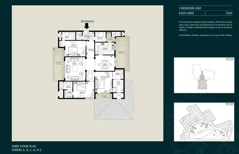 Emaar The Palm Springs apartment floor plan, 2,560 sq ft