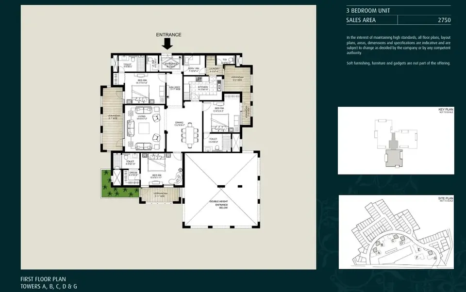 Emaar The Palm Springs apartment floor plan, 2,750 sq ft