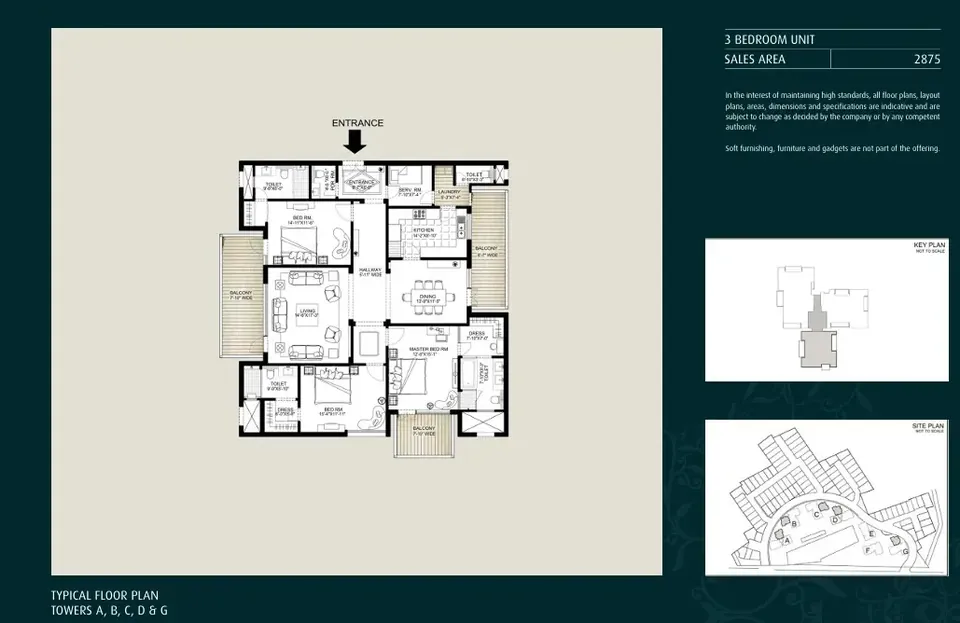 Emaar The Palm Springs apartment floor plan, 2,875 sq ft