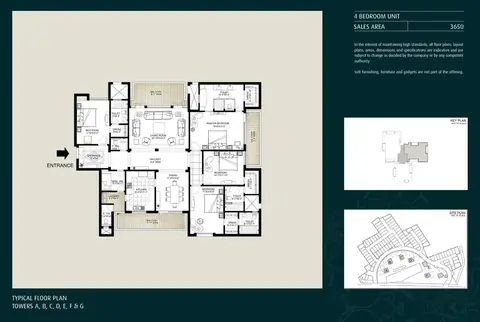 Emaar The Palm Springs apartment floor plan, 3,650 sq ft