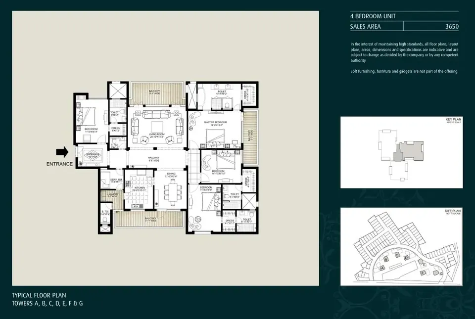 Emaar The Palm Springs apartment floor plan, 3,650 sq ft