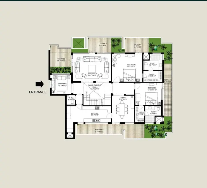 Emaar The Palm Springs penthouse plan 1
