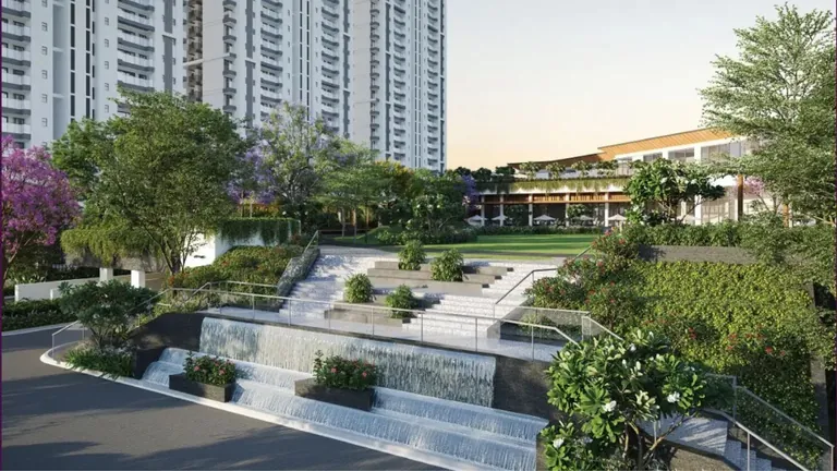 Emaar Urban Ascent landscaped water cascade and entrance court, artist's impression