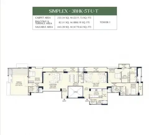 Emaar Urban Oasis 3 BHK floor plan, 4,770 sq ft