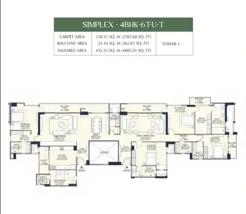 Emaar Urban Oasis 4 BHK floor plan, 4,685 sq ft
