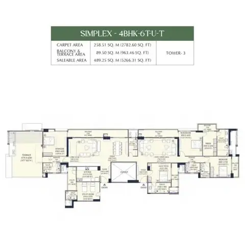 Emaar Urban Oasis 4 BHK floor plan, 5,266 sq ft