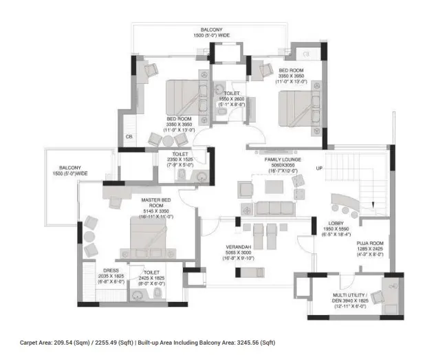 Experion The Heartsong penthouse plan 3
