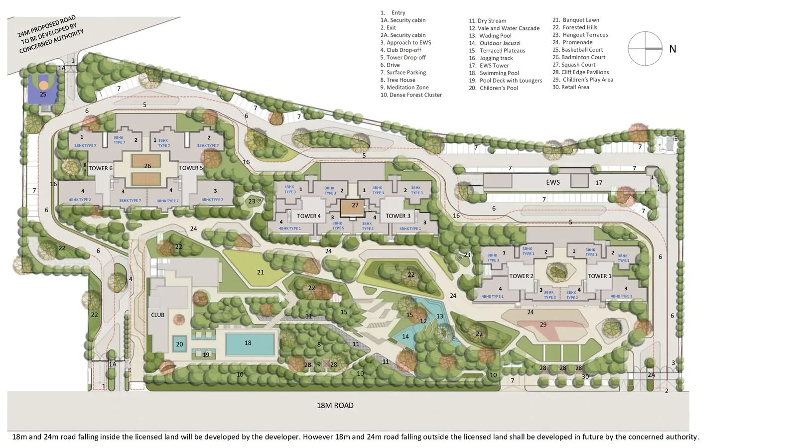 Godrej Aristocrat master plan: six towers, central greens, clubhouse and pool on 9.57 acres