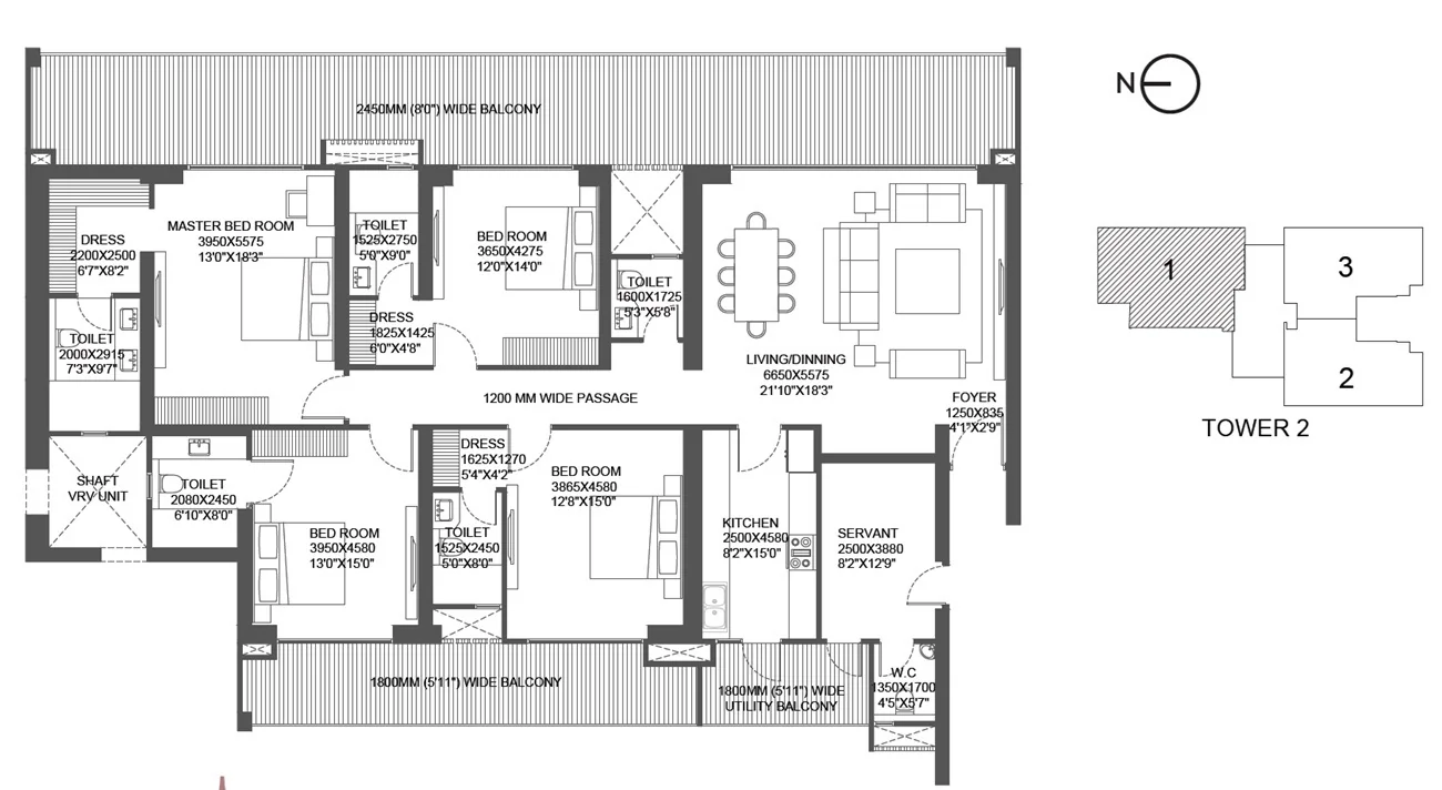 Godrej Astra 4 BHK floor plan, 3,994 sq ft