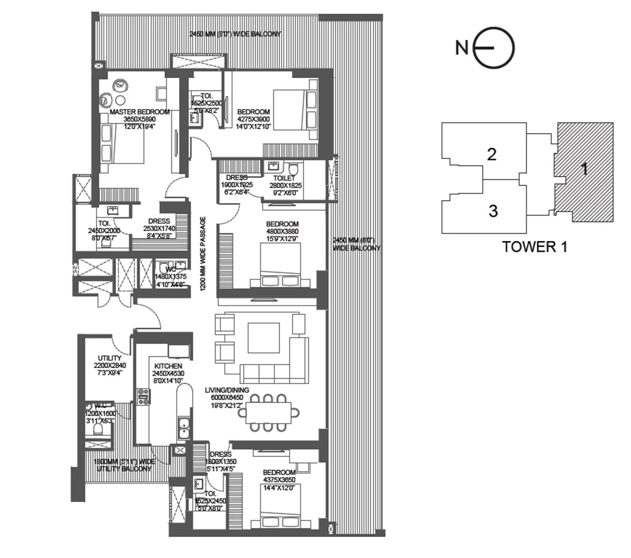 Godrej Astra 4 BHK floor plan, 4,092 sq ft