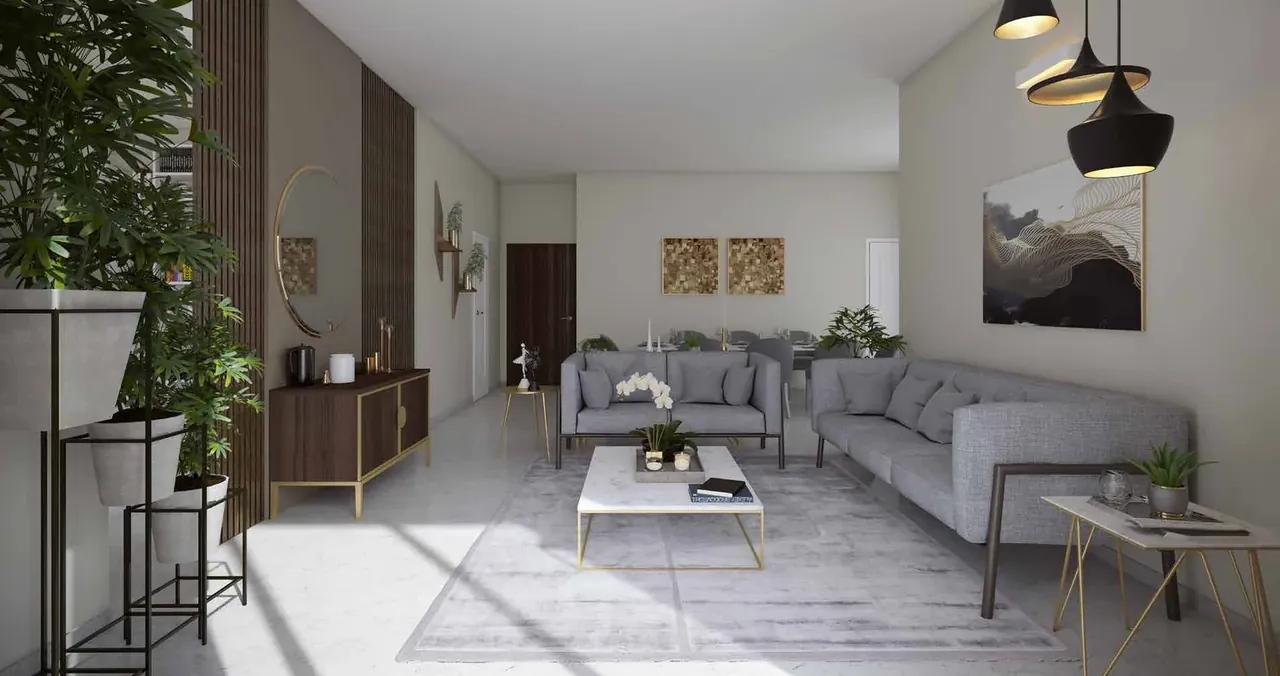 Godrej Meridien apartment living room, artist's impression