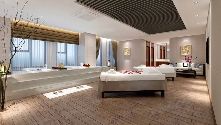 Godrej Meridien clubhouse spa and massage room, artist's impression