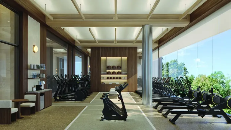 Godrej Samaris gym overlooking the greens