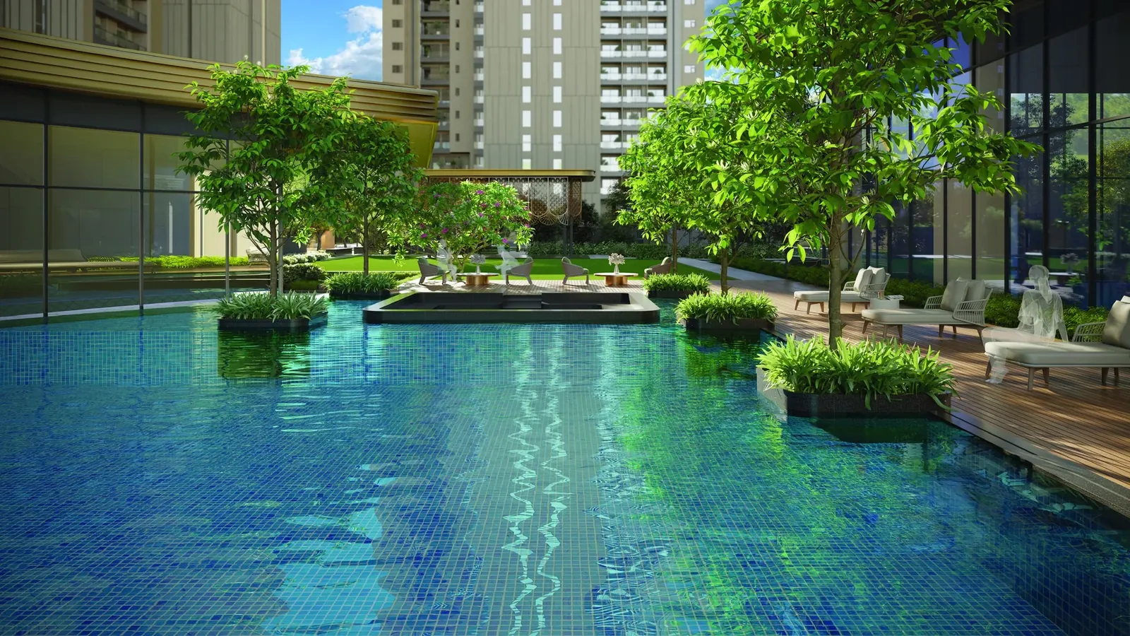 Godrej Samaris half-Olympic outdoor pool