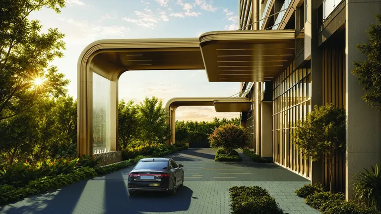 Godrej Samaris tower drop-off canopy