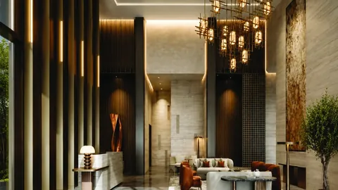 Godrej Samaris triple-height tower lobby
