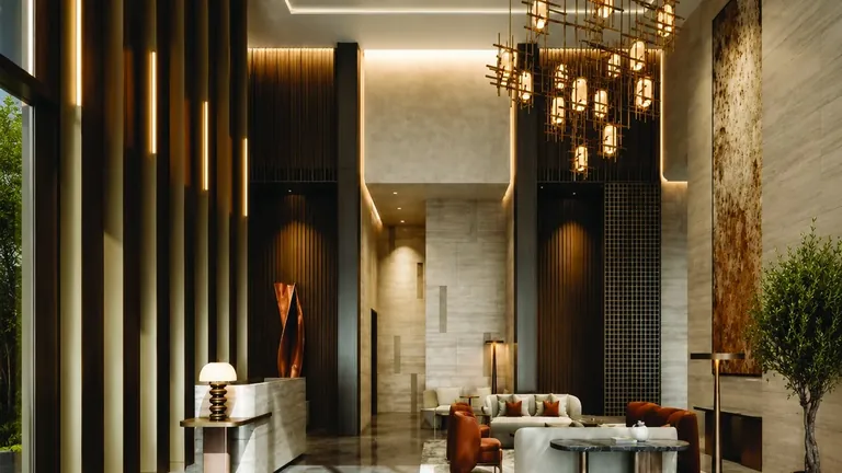 Godrej Samaris triple-height tower lobby