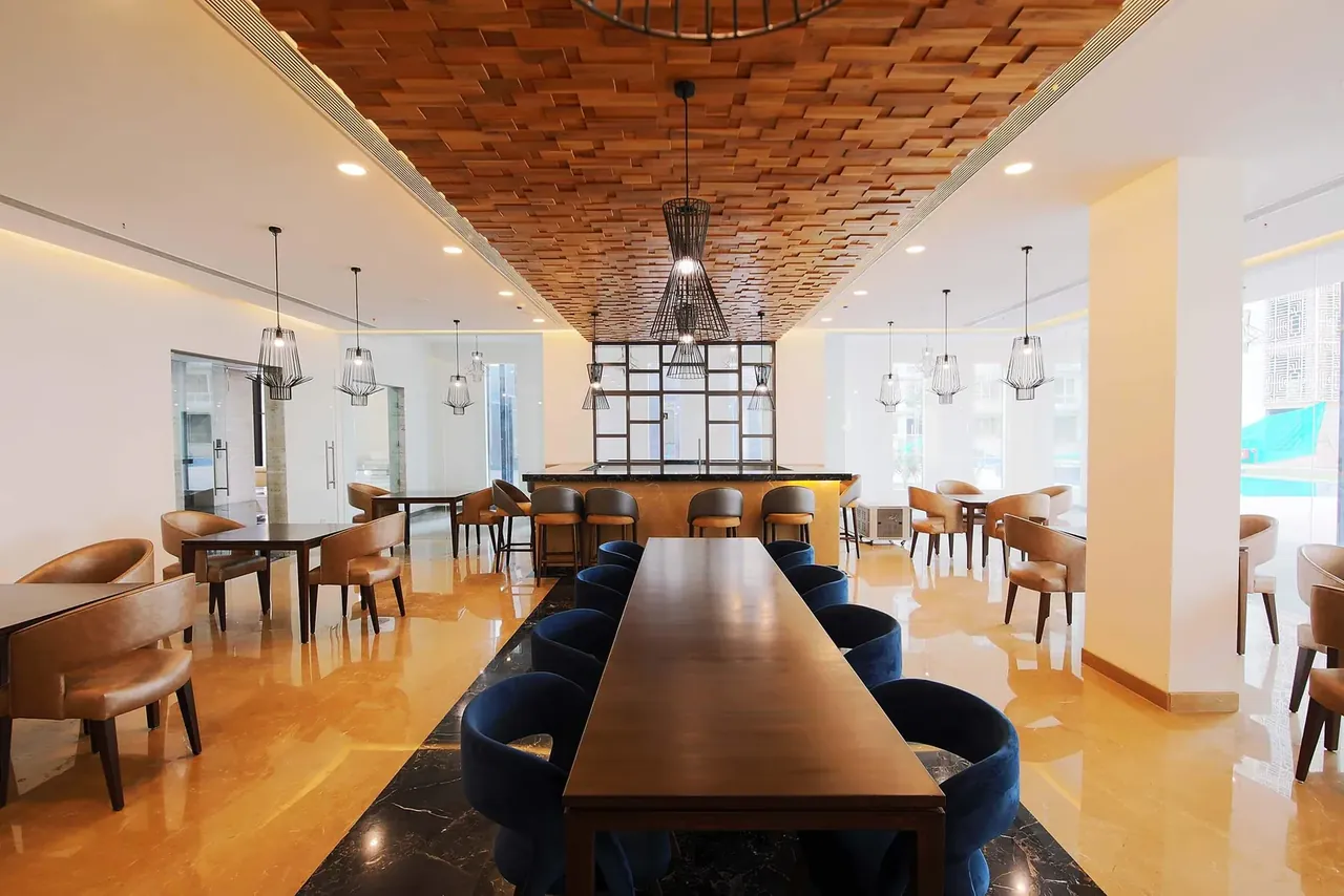 Indiabulls Enigma clubhouse cafe and dining area, photo
