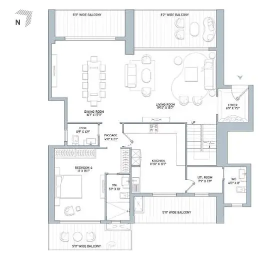 Indiabulls Estate and Club penthouse plan 3