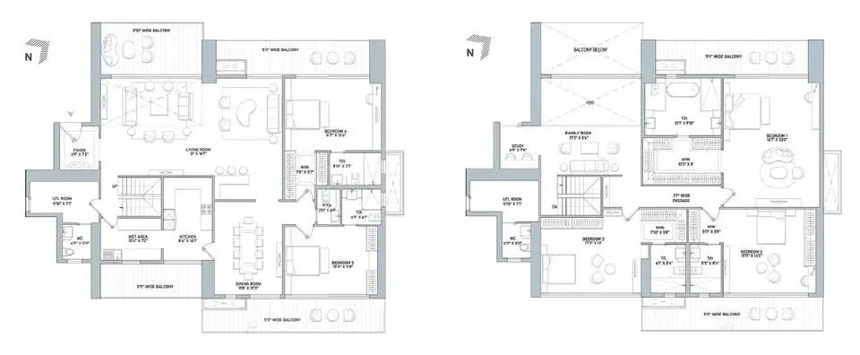 Indiabulls Estate and Club 4 BHK duplex penthouse (set 3) plan, 6,327 sq ft super area