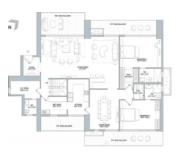 Indiabulls Estate and Club penthouse plan 3