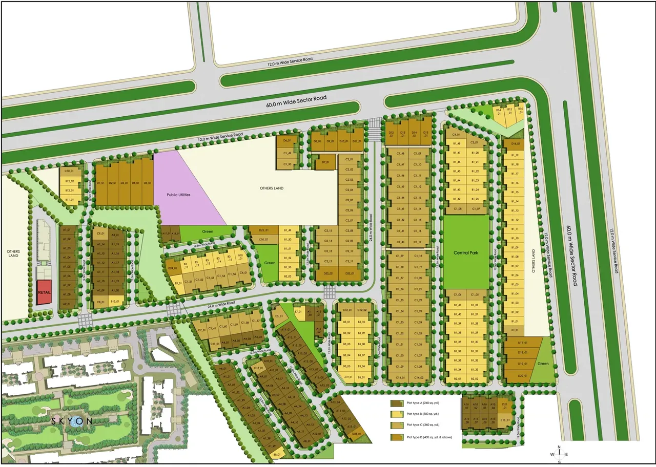 Ireo City Plots master plan showing the plot layout