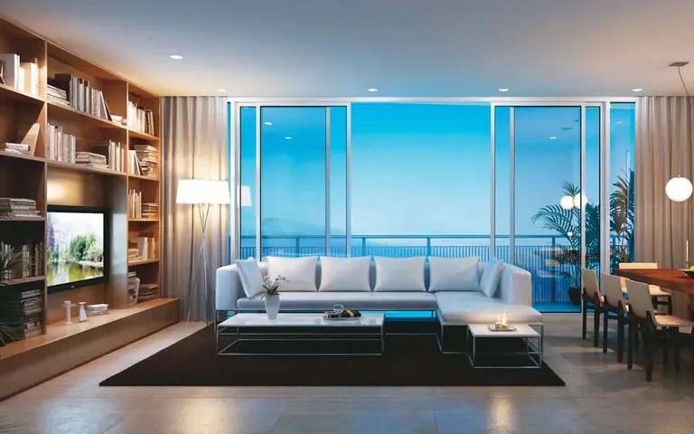 Ireo Skyon living room with floor-to-ceiling glass, sample interior, artist's impression