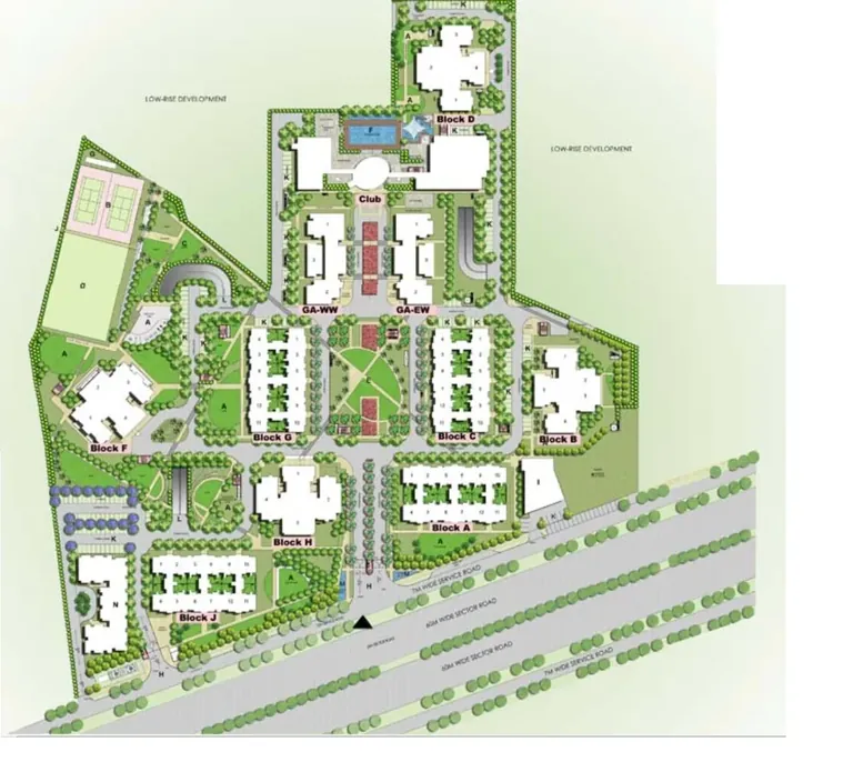 Ireo The Grand Arch site plan with the arch tower and lawns