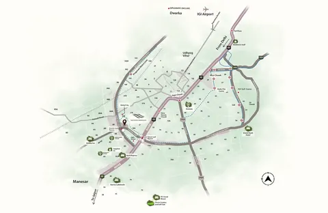 Krisumi Forest Reserve location map, Krisumi City, Sector 36A near NH-48