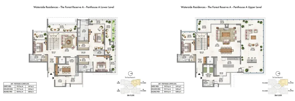 Krisumi Forest Reserve A 4 BHK penthouse A, lower and upper levels, 6,883 sq ft saleable