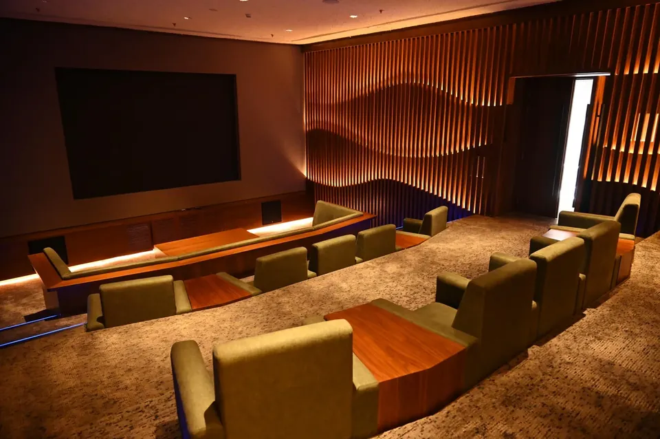 Krisumi Waterfall Residences clubhouse mini theatre with recliner seating, actual photo