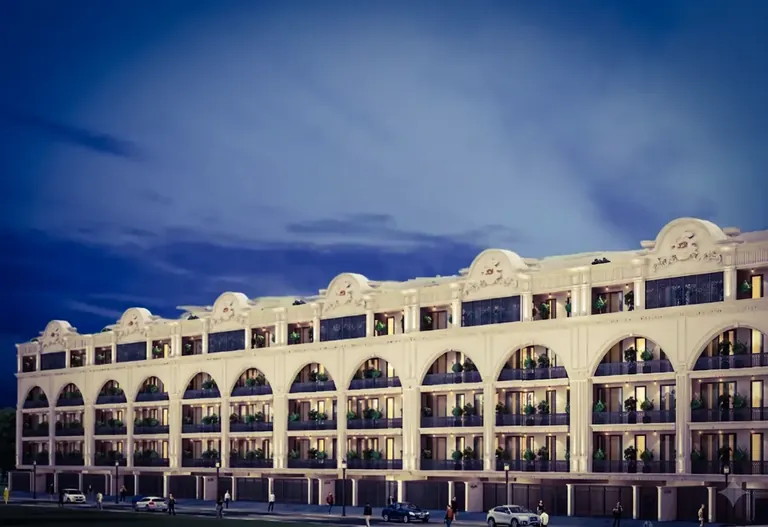 Laburnum Victory Floors row of low-rise buildings with arched facade, artist's impression