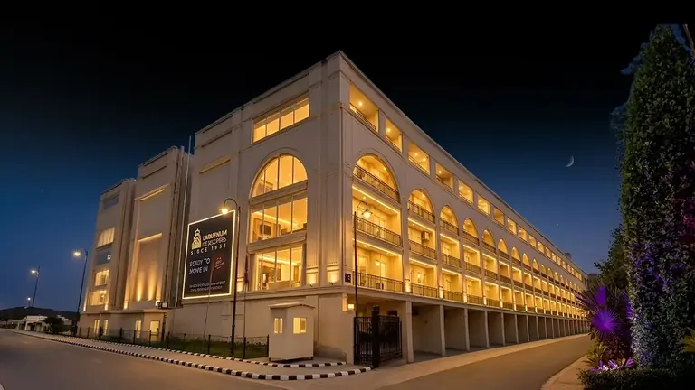 Laburnum Victory Floors buildings lit at night, artist's impression