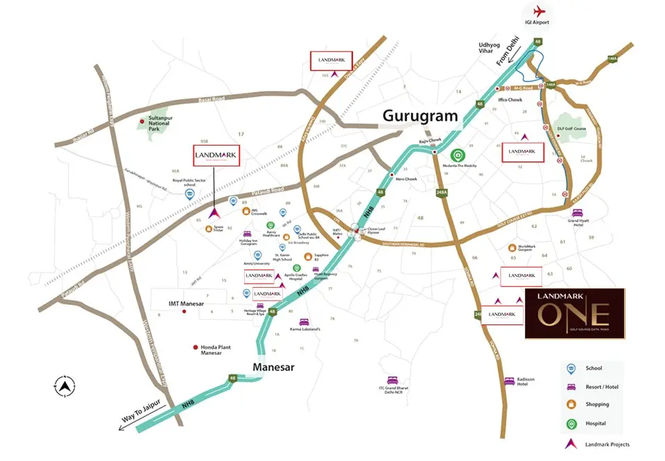 Landmark One location map