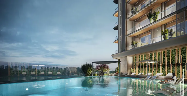 Landmark Skyvue infinity-edge pool beside the tower, artist's impression