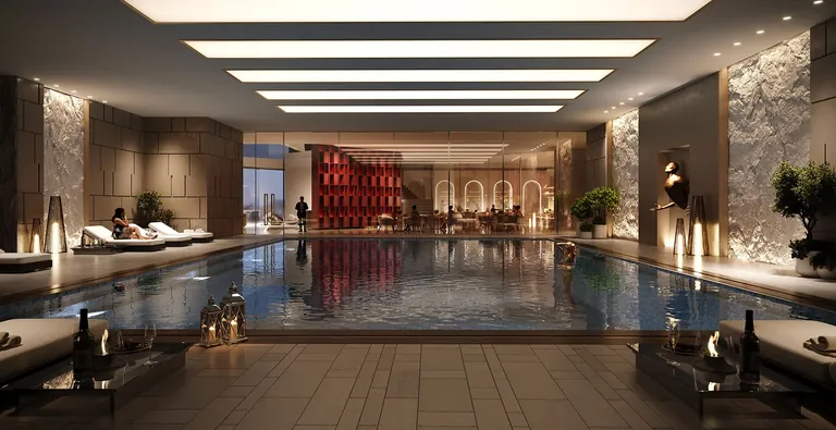Landmark Skyvue temperature-controlled indoor pool in the clubhouse, artist's impression