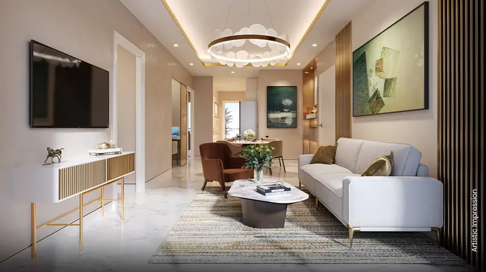 M3M Antalya Hills apartment living room, artist's impression