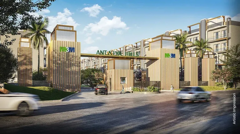 M3M Antalya Hills grand entrance gate and arrival drive, artist's impression