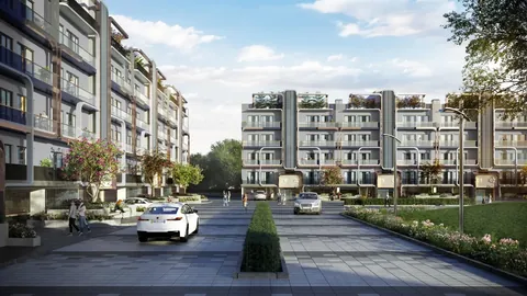 M3M Antalya Hills low-rise residences along an internal street, artist's impression