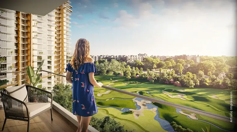 M3M Capital balcony overlooking green open space, artist's impression