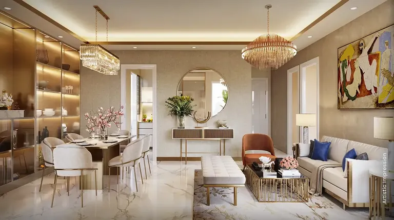 M3M Capital sample living and dining area, artist's impression