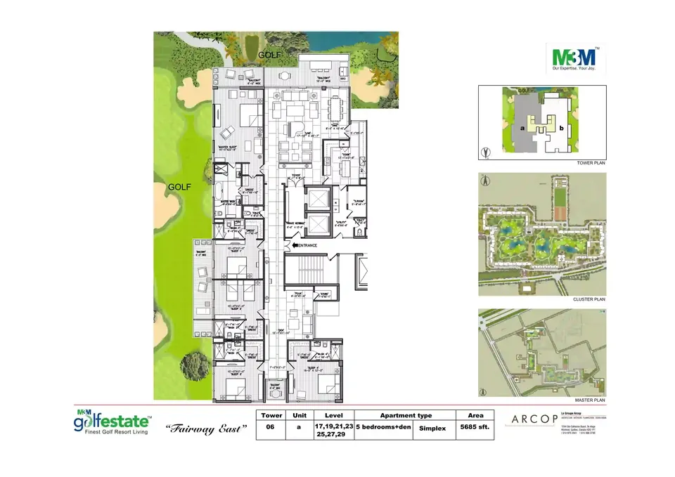 M3M Golf Estate 5 BHK flat floor plan, 5,685 sq ft super area