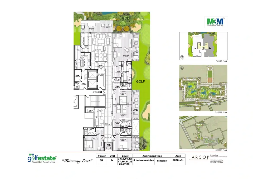 M3M Golf Estate 5 BHK flat floor plan, 5,870 sq ft super area