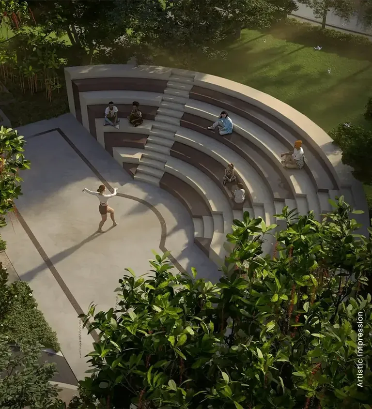 M3M Mansion open-air amphitheatre in the gardens, artist's impression