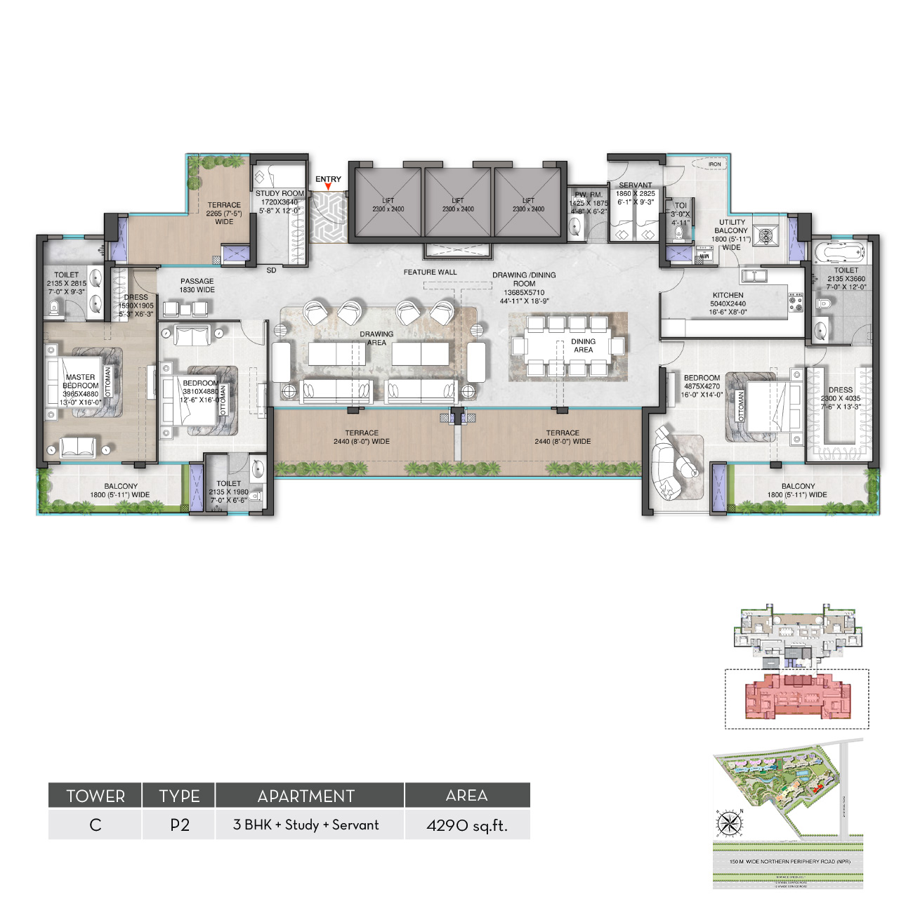 M3M Mansion penthouse plan 1