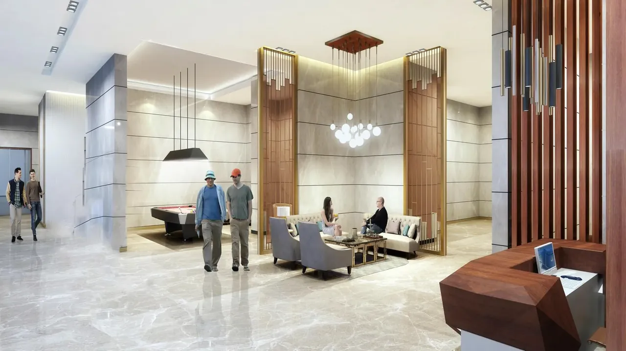 M3M Skywalk residential entrance lobby, artist's impression