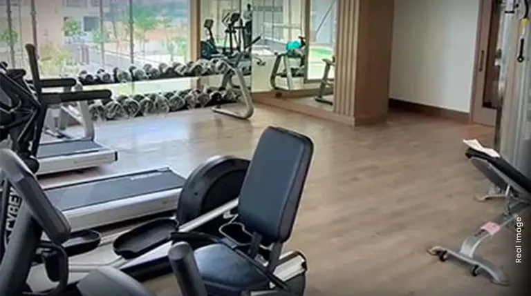 M3M The Marina actual photo of the clubhouse gym