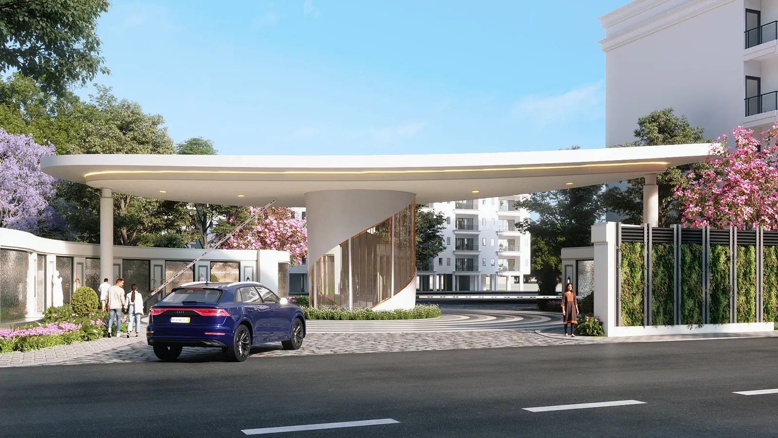 Meffier Garden Avenue main gate canopy with the security cabin, artist's impression